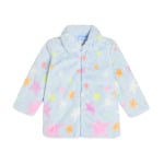 Пальто из искусственного меха с принтом Stella McCartney Kids, синий - фото