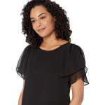 Блуза Vince Camuto Tulip Sleeve Chiffon Blouse, цвет Rich Black - фото 2