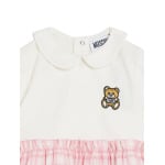 Moschino Kids клетчатое мини-платье, белый - фото 3