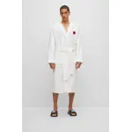 Халат HUGO Underwear "Terry Gown Hooded" с капюшоном и контрастным логотипом, белый - фото 6