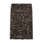 Юбка-карандаш ANIMAL PRINT Massimo Dutti, крапчатый темно-коричневый - фото