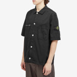 Рубашка с коротким рукавом Stone Island Stretch-Tc Garment Dyed Short Sleeve Overshirt, черный - фото 2