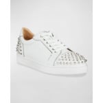 Кожаные низкие кеды Viera 2 Spikes Christian Louboutin, цвет Bianco/Silver - фото 3