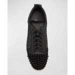 Мужские модные кроссовки Louis Junior Spikes Christian Louboutin, цвет Black/Black Mat - фото 5