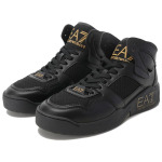 Кроссовки Ea7 EMPORIO ARMANI Logo-debossed High-top Sneakers, черный - фото 3