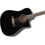 Акустическая гитара Fender CD-60SCE Solid Spruce Top Cutaway Dreadnought Acoustic Electric Guitar, Walnut Fingerboard, Black - фото