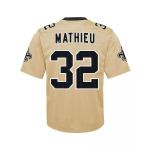 Джерси Big Boys and Girls Tyrann Mathieu Gold New Orleans Saints с перевернутой игрой Nike, золотой - фото 2