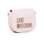 Розовая сумка через плечо с золотым логотипом Love Moschino, розовый - фото 2