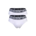 Мужские трусы, 2 шт. - BI-PACK BRIEFS, эластичный хлопок, пояс с логотипом BIKKEMBERGS, белый - фото