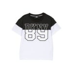 Dkny Kids футболка в стиле колор-блок с логотипом, черный - фото