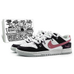 Кроссовки Nike Dunk Skateboarding Shoes Men Low-top Black/pink/white, черный - фото