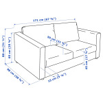 Диван VIMLE 2, Гранн/Бомстад черный IKEA - фото 7