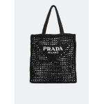 Сумка-тоут Prada Raffia, черный - фото