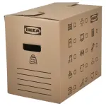 Коробка с крышкой, коричневая, 50х31х40 см, DUNDERGUBBE IKEA - фото