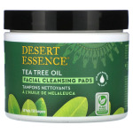 Очищающие подушечки для лица Desert Essence с маслом чайного дерева, 50 подушечек - фото