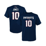 Футболка Big Boys Mac Jones Navy New England Patriots Mainliner с именем и номером Outerstuff - фото