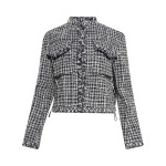 Куртка Sacai Tweed Jacket, цвет Off White/Blue - фото