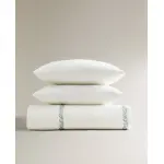 Пододеяльник с вышитыми листьями Zara Home, экрю - фото 8