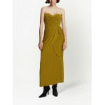 Proenza Schouler bustier-neckline draped dress, зеленый - фото 2