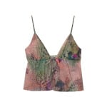 Топ TIE-DYE WITH BOWS PULL&BEAR, зеленый - фото