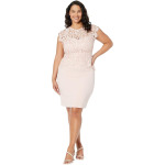 Платье Vince Camuto Lace & Crepe Sheath Dress, цвет Blush - фото 3