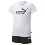 Спортивный костюм PUMA "Комплект с логотипом, футболкой и шортами для девочек", белый - фото