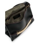 Victoria Beckham Classic Chain embossed-crocodile clutch bag, черный - фото 5