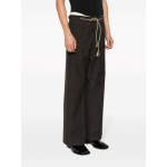 Maison Margiela drawstring-waist wool trousers, коричневый - фото 3