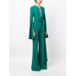 Elie Saab расклешенный комбинезон, зеленый - фото 3