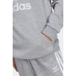 Детская оригинальная толстовка с капюшоном и трилистником Adidas, серый - фото 4