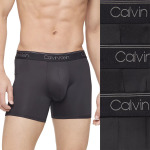 Мужские трусы-боксеры из эластичной микрофибры, 3 пары Calvin Klein, черный - фото 4