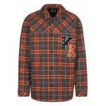 Рубашка СУНДУК SIGNATURE HEAVY FLANNEL Karl Kani, коньячный антрацит - фото