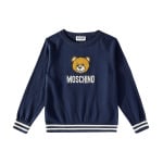 Свитер Teddy Bear из хлопка и шерсти Moschino, синий - фото