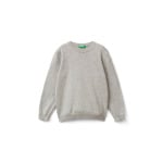 Вязаный свитер CREW NECK WITH EMBROIDERED LOGO United Colors of Benetton, серый - фото 3