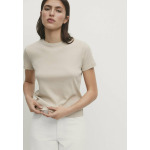 Футболка базовая Short Sleeve Massimo Dutti, бежевая - фото