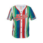 Рубашка VARSITY STRIPED BASEBALL Karl Kani, цвет red blue green - фото 4