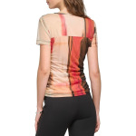 Топ DKNY Short Sleeve Print Mesh Top, цвет Amalfi Pink/Pristine Multi - фото