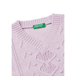 Топ WITH HEART-STITCH PATTERN United Colors of Benetton, сиреневый - фото