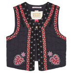 Хлопковый жилет с вышивкой Scotch & Soda Kids, синий - фото