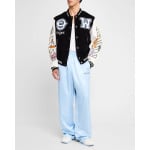 Мужские атласные спортивные брюки-джоггеры Off-White, цвет Light Blue - Black - фото 2