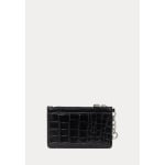 Кошелек CROC-EMBOSSED LEATHER ZIP CARD CASE Lauren Ralph Lauren, черный - фото