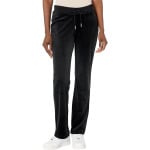 Брюки Juicy Couture Rib Waist Velour with Drawcord, цвет Liquorice - фото