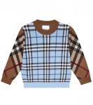 Толстовка из шерсти и хлопка в клетку Burberry Kids, мультиколор - фото