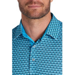 Поло PUMA Golf Mattr Palm Deco Polo, цвет Aqua Blue/Puma Black - фото 3