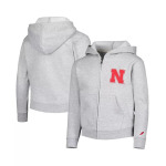 Толстовка с молнией во всю длину Big Boys Heather Grey Nebraska Huskers League Collegiate Wear, серый - фото