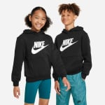 Детская спортивная клубная флисовая толстовка с капюшоном Nike, белый - фото