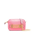 Moschino сумка на плечо с логотипом, розовый - фото