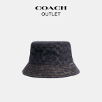 Панама джинсовая Coach Outlet с классическим логотипом, черный - фото 2