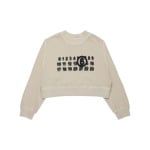 MM6 Maison Margiela Kids укороченная толстовка с логотипом, нейтральный цвет - фото