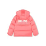 Kenzo Kids непромокаемый пуховик с капюшоном, розовый - фото 2